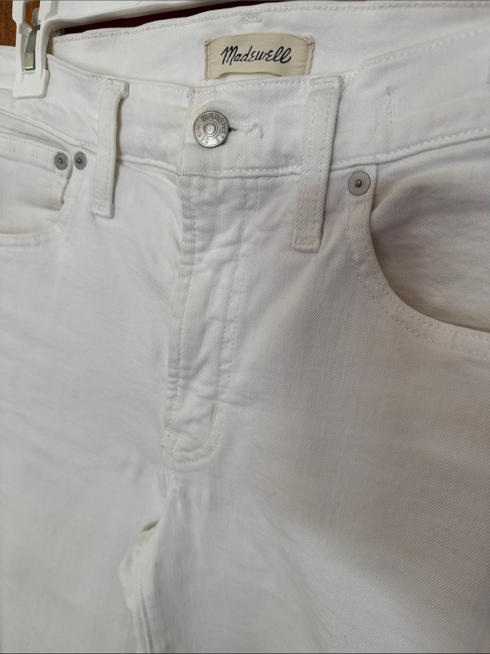 madewell mid rise perfect vintage straight jean white, 27 - Picture 5 of 6